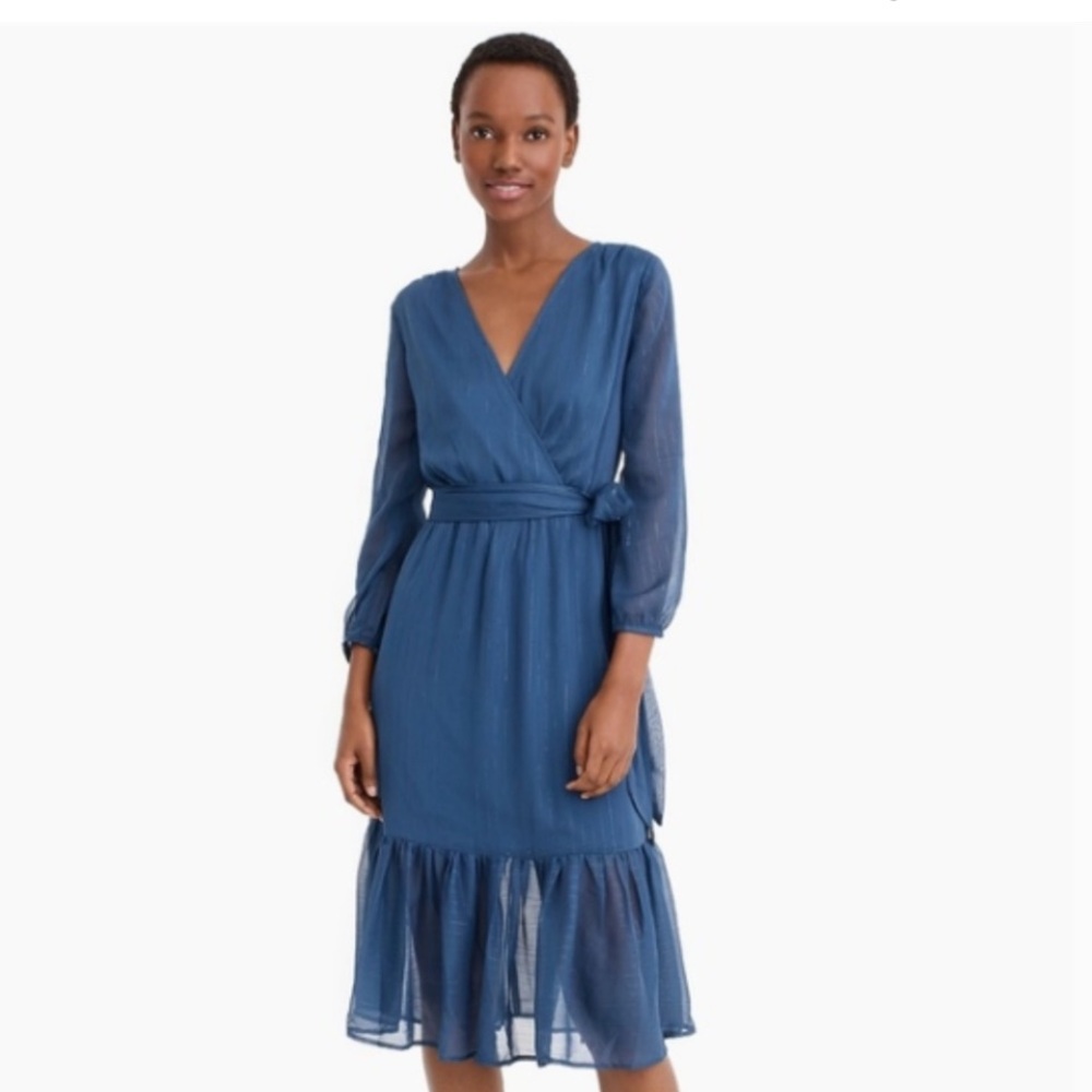 Point Sur by J.Crew ~ Blue Faux Wrap Dress